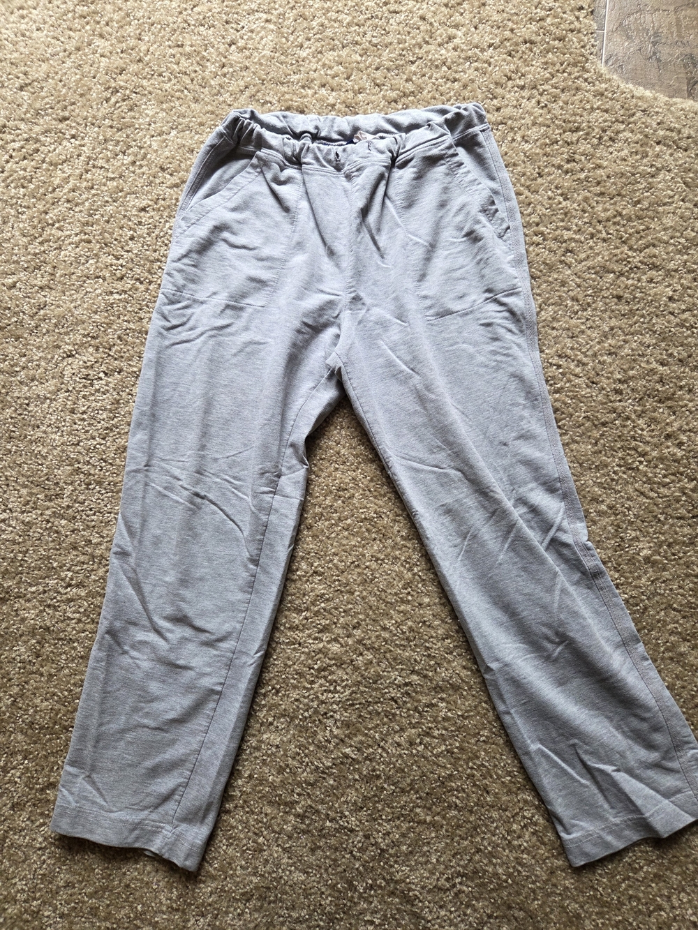 Catherines Light Gray Men's Knit Joggers with Elastic Waist